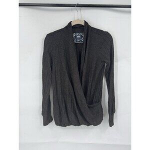 Maeve Anthropologie Rafela Hucci Surplice Top XS Brown Minimalist‎ Granolagirl